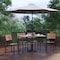 Flash Furniture Faux Teak 30x48 Table-Gray Umbrella-Base-4 Chairs XU-DG-304860364-UB19BGY-GG - alternate 1